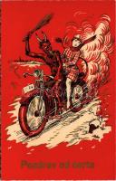 Pozdrav od Certa / Greetings from the Krampus on motorcycle (fl)