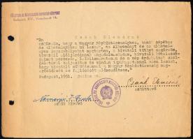 1951 Bp., a Földtani és Bányászati Kutatási Központ alkalmazottjának hivatali esküje