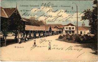 1913 Tarcsa, Tarcsafürdő, Bad Tatzmannsdorf; Sétatér. Hönigmann Jakab kiadása / spa promenade (EK)