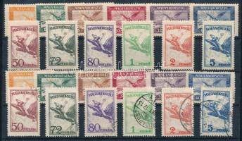 1927 Repülő I. postatiszta + pecsételt sor (25.000)