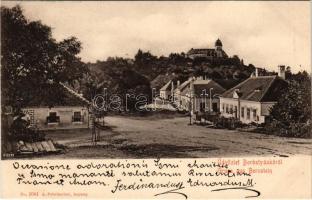 1907 Borostyánkő, Bernstein; utca, vár, Máger József üzlete. A. Pelnitschar kiadása / street view, c...