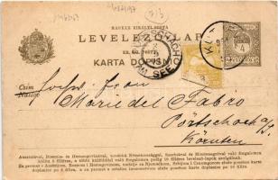 1901 Kúla, Bács-Kula, Kula; látkép / general view + barna 4 fillér Ga. (EB)