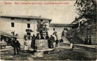 Gorizia, Görz; Fontana sull Monte Santo / Brunnen auf dem Monte Santo / square, well, fountain (worn...