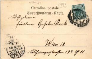 1901 Gorizia, Görz; Via del Teatro / theatre, street view. Fotogr. Kunstanstalt Arthur Floeck (EK)