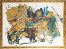 Rubint Ávrahám Péter (1958-): Hajnali órák, 1997. Vegyes technika, papír, kartonra kasírozva, jelzet...