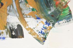 Rubint Ávrahám Péter (1958-): Hajnali órák, 1997. Vegyes technika, papír, kartonra kasírozva, jelzet...