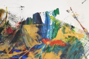 Rubint Ávrahám Péter (1958-): Hajnali órák, 1997. Vegyes technika, papír, kartonra kasírozva, jelzet...