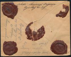 1897 Pénzeslevél 1Ft + kiegészítő bélyegekkel, 1 bélyeg hiányzik "BUDAPEST / FŐPOSTA" - Gr...