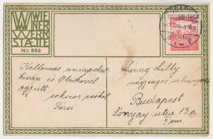 1917 Osterkarte. Wiener Werkstätte No. 552. s: Mela Koehler (EK)

A Wiener Werkstätte egy híres sz...