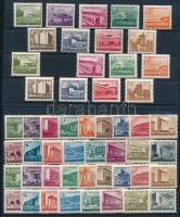 1951-1953 Épületek I-II. kis + nagy képméretű sorok 2 stecklapon (a II. kis képméretű 10f nélkül) (3...