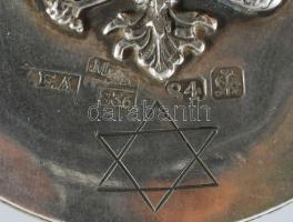 1836 Ezüst (Ag) tintatartó, plasztikus egéralakokkal díszítve. 1836, orosz, 84 zootniki jel, Ivan Fe...