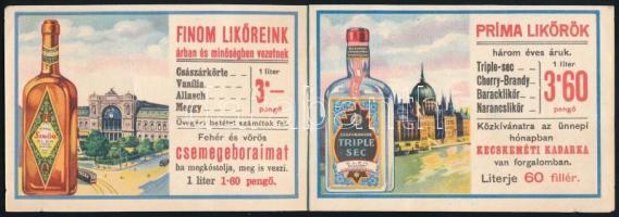 cca 1927-1930 Elek Arthur húsvéti bor és ital árjegyzéke. Bp.,én.,Magyar Földrajzi Intézet Rt., szín...