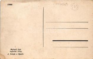 Shanghai, Avenue, street with pulled rickshaws (wet damage)