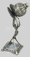 Izraeli filigrán ezüst (Ag) besamin tartó, jelzett, m: 14 cm, 91g