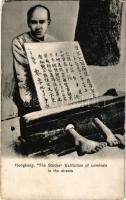 Hong Kong, Hongkong; "The Stocks" Exhibition of criminals in the streets (EM)