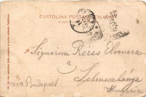 1902 Ancona, Panorama. Luigi Cesaretti / port, ships, church, triumphal arch (EM)