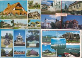 50 db MODERN osztott magyar város képeslap / 50 modern Hungarian multi-view town postcards