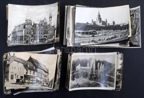 100 db MODERN megíratlan fekete-fehér külföldi város képeslap (hullámos állapotban) / 100 modern bla...