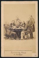 cca 1860 Lipovniczky Vilmos (1801-1879) politikus, jogász barátaival, keményhátú fotó Angerer bécsi ...