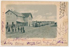 1900 Eskisehir, Eskichehir; Bahnstation / railway station, train, locomotive. Max Fruchtermann (fl)