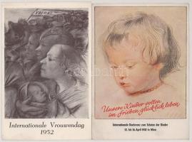 2 db MODERN reklám képeslap / 2 modern advertisement postcards: Internationale Vrouwendag; Internati...