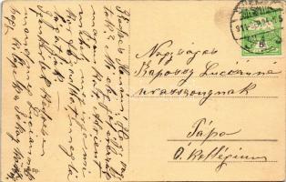 1914 Budapest IV. Újpest, Városháza, piac, kerékpár. N. M. Bp. (fl)