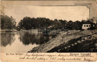 1905 Budapest IV. Újpest, Kis Duna zsilippel, Nicholson hajógyára. Schön Bernát kiadása