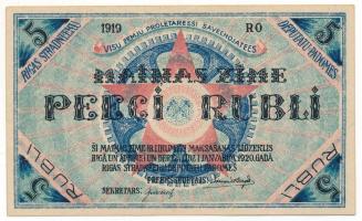 Lettország / Rigai Munkásszervezet 1919. 5R T:AU
Latvia / Riga's Workers Deputies' Soviet...