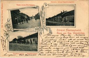 1899 Fehértemplom, Ung. Weisskirchen, Bela Crkva; Vásár utca, Szászkai utca, Stefánia utca. Gustav W...