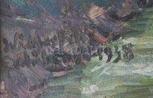 Widder Félix (1874-1939): Zöldellő táj, 1938. Olaj, karton, jelzett. Fa keretben, 60×78 cm