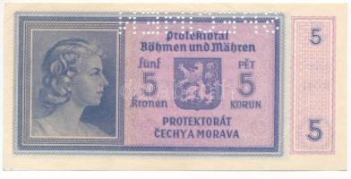 Német Harmadik Birodalom / Cseh-Morva Protektorátus DN (1940) 5K "B041", "SPECIMEN (M...