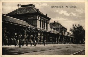 Kaposvár, Pályaudvar, vasútállomás. Rázsó Testvérek kiadása (EK)