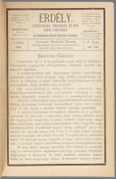 1892-1895 Erdély. Turistasági, fürdőügyi és néprajzi folyóirat. Az Erdélyrészi Kárpát-Egyesület érte...