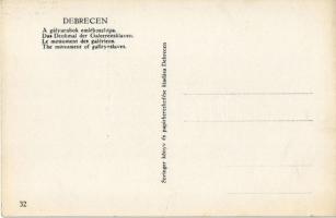 Debrecen, Gályarabok emlékoszlopa. Springer kiadása (apró szakadás / tiny tear)