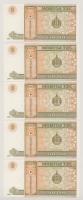 Mongólia 2008. 1T (5x) sorszámkövetők "AE 4961619 - AE 4961623" T:UNC
Mongolia 2008. 1 Tö...