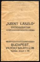 ca 1930 Bp., VIII. Szent László gyógyszertár receptboríték