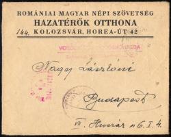 1930 Kolozsvár Romániai Magyar Népi Szövetség Hazatérők otthona boríték