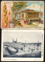 ca 1910 Liebig és Schlicht gyűjtőkártyák, egyiken a Ferenc József híd