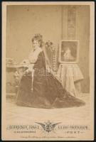 cca 1870 Laborfalvi Róza (1817-1886) színésznő portréja, keményhátú fotó Schrecker Ignác pesti műter...