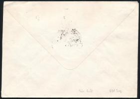 1990 Levél számítógépes felvevő munkahely provizórikus bérmentesítési jegyével, bélyeges díjkiegészí...