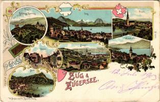 1903 Zug, Zugersee, Schloss Buonas, Baar, Aegeri, Arth, Cham, Walchwil. W. Anderwerth No. 1049. / la...