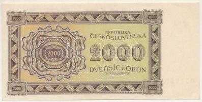 Csehszlovákia 1945. 2000K "SPECIMEN (MINTA)" perforációval, "19 Má 037630" T:XF
...