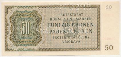 Német Harmadik Birodalom / Cseh-Morva Protektorátus 1944. 50K "07 A 048090", "SPECIME...