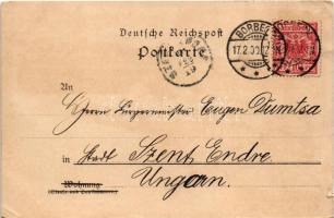 1900 Borbeck, Schloss, Totalansicht, Bürgermeister-Amt, Kath. Kirche, Krankenhaus. H. Möllhoff, Joh....