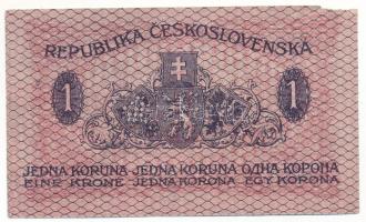 Csehszlovákia 1919. 1K "166" T:F,VG szép papír, de kis sarokhiány
Czechoslovakia 1919. 1 ...