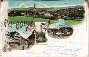 1900 Oederan, Total, Altmarkt, Markt, Denkstein v. Bahnunglück. Bernhard Reissig, Kunstanstalt Mehne...