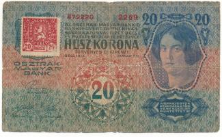 Csehszlovákia 1913. 20K "2269 479220" csehszlovák 20h bélyeggel felülbélyegezve T:VG
Czec...