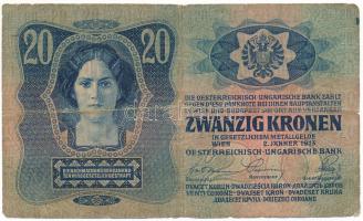 Csehszlovákia 1913. 20K "2269 479220" csehszlovák 20h bélyeggel felülbélyegezve T:VG
Czec...