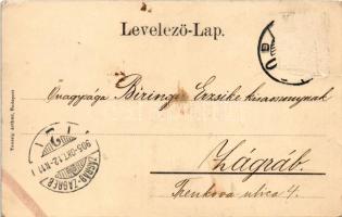 1905 Budapest I. Vár, Halászbástya, Mátyás lépcső. Taussig Arthur 3175. (szakadás / tear)