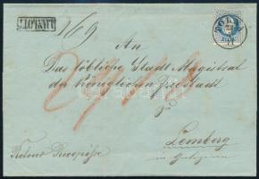 1871 10kr elfogazva tértivevényes ajánlott levélen Lembergbe / 10kr with shifted perforation on regi...